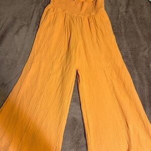 Orange Wide-Leg Pants